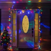 50 LED Halo Multi Color String Lights, Green Wire, 4" Spacing