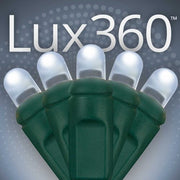 Lux360 TM D5 TM Cool White LED Christmas Lights, Green Wire