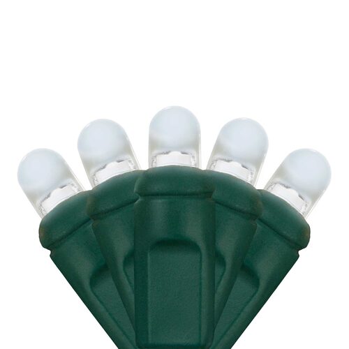 Lux360 TM D5 TM Cool White LED Christmas Lights, Green Wire