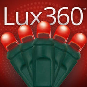 Lux360 TM D5 TM Red LED Christmas Lights, Green Wire