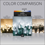 T5 Cool White LED Christmas Tree Lights, Green Wire