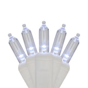 T5 Cool White LED Christmas Tree Lights, White Wire