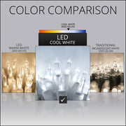 T5 Cool White LED Christmas Tree Lights, White Wire