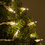 T5 Warm White LED Christmas Tree Lights, White Wire