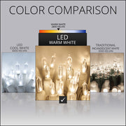 T5 Warm White LED Christmas Tree Lights, White Wire