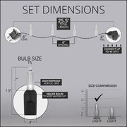 T5 Warm White LED Christmas Tree Lights, White Wire