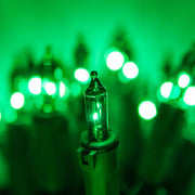 50 Viviluxe TM Green Christmas Mini Lights, Green Wire, 5.5" Spacing