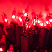 50 Viviluxe TM Red Christmas Mini Lights, Green Wire, 5.5" Spacing