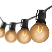 Warm White FlexFilament TM Shatterproof LED Patio String Light Set with G50 Bulbs on Black Wire, E12 Base