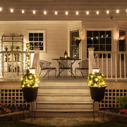 Warm White FlexFilament TM Shatterproof LED Patio String Light Set with G50 Bulbs on White Wire, E12 Base