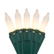 50 White Frost Mini Lights, White Wire, 4" Spacing