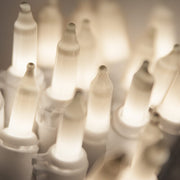 50 White Frost Mini Lights, White Wire, 4" Spacing
