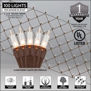 Mini Clear Mini Christmas Trunk Wrap Lights, Lights on Brown Wire