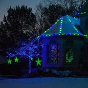 5mm Blue LED Christmas Lights, Green Wire