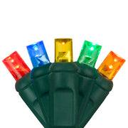 5mm Multi Color LED Christmas Lights, Green Wire