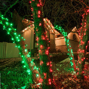 5mm Red LED Christmas Lights, Green Wire