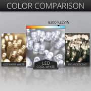 70 Cool White SoftTwinkle 5mm LED Icicle Lights on White Wire