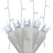 70 Cool White Twinkle 5mm LED Icicle Lights on White Wire