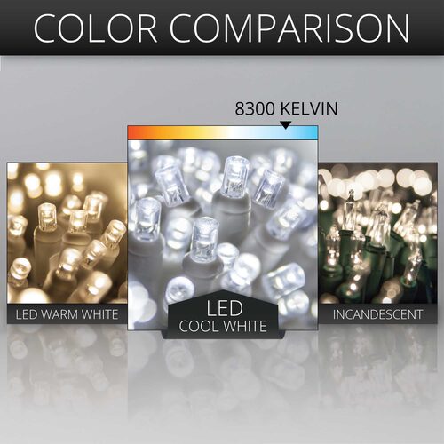 70 Cool White Twinkle 5mm LED Icicle Lights on White Wire