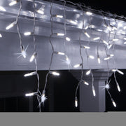 70 Cool White Twinkle M5 LED Icicle Lights on White Wire