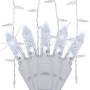70 Cool White Twinkle M5 LED Icicle Lights on White Wire