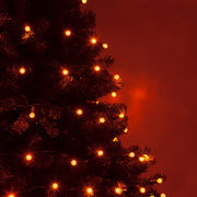 70 G12 Amber LED String Lights, Green Wire, 4" Spacing