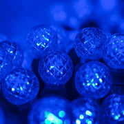 70 G12 Blue LED String Lights, Green Wire, 4" Spacing