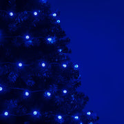 70 G12 Blue LED String Lights, Green Wire, 4" Spacing