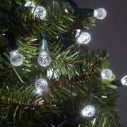 70 G12 Cool White LED String Lights, Green Wire, 4" Spacing