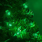 70 G12 Green LED String Lights, Green Wire, 4" Spacing