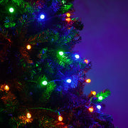 70 G12 Multi Color LED String Lights, Green Wire, 4" Spacing