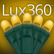 70 Lux360 TM D5 TM Gold LED Christmas Lights, Green Wire, 4" Spacing