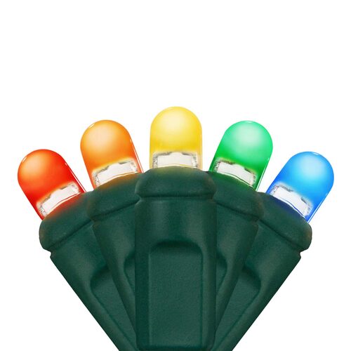 70 Lux360 TM D5 TM Multi Color LED Christmas Lights, Green Wire, 4" Spacing