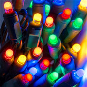 70 Lux360 TM D5 TM Multi Color LED Christmas Lights, Green Wire, 4" Spacing