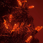 70 M5 Amber LED Lights, Green Wire, 4" Spacing