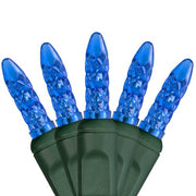 70 M5 Blue LED Lights, Green Wire, 4" Spacing