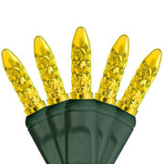 70 M5 Gold LED Lights, Green Wire, 4" Spacing