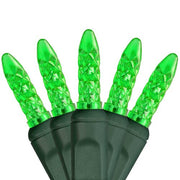 70 M5 Green LED Lights, Green Wire, 4" Spacing
