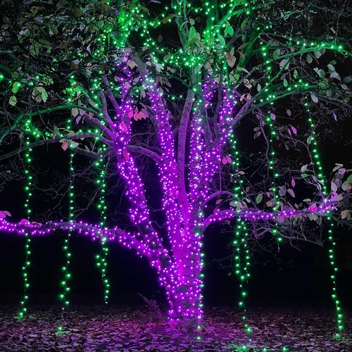 70 M5 Green LED Lights, Green Wire, 4" Spacing