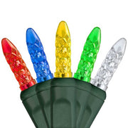 70 M5 Multi Color LED Lights, Green Wire, 4" Spacing