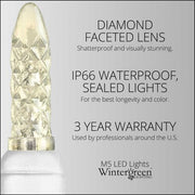 70 M5 Warm White LED Lights, White Wire, 4" Spacing