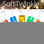 70 Multicolor SoftTwinkle 5mm LED Icicle Lights on White Wire
