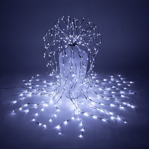Silver Lighted Willow Falling Branches, Cool White LED Twinkle