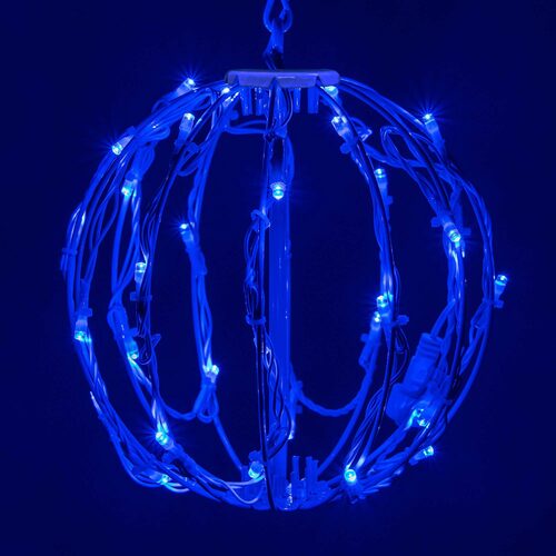 Blue LED Light Ball, Fold Flat White Frame