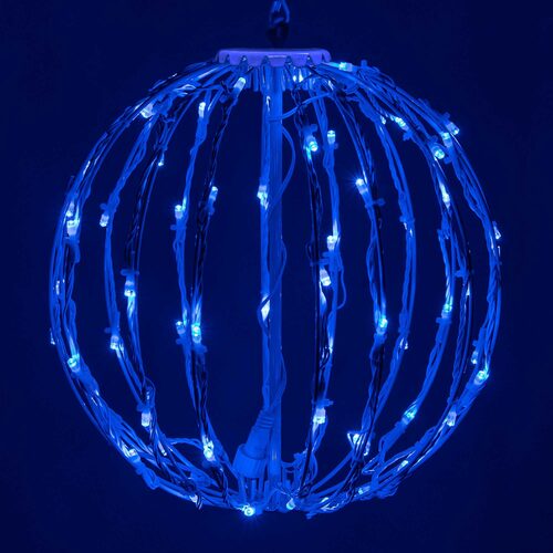 Blue LED Light Ball, Fold Flat White Frame