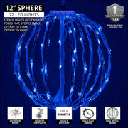 Blue LED Light Ball, Fold Flat White Frame