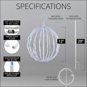 Blue LED Light Ball, Fold Flat White Frame