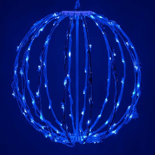 Blue LED Light Ball, Fold Flat White Frame