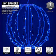 Blue LED Light Ball, Fold Flat White Frame