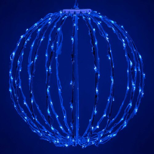 Blue LED Light Ball, Fold Flat White Frame